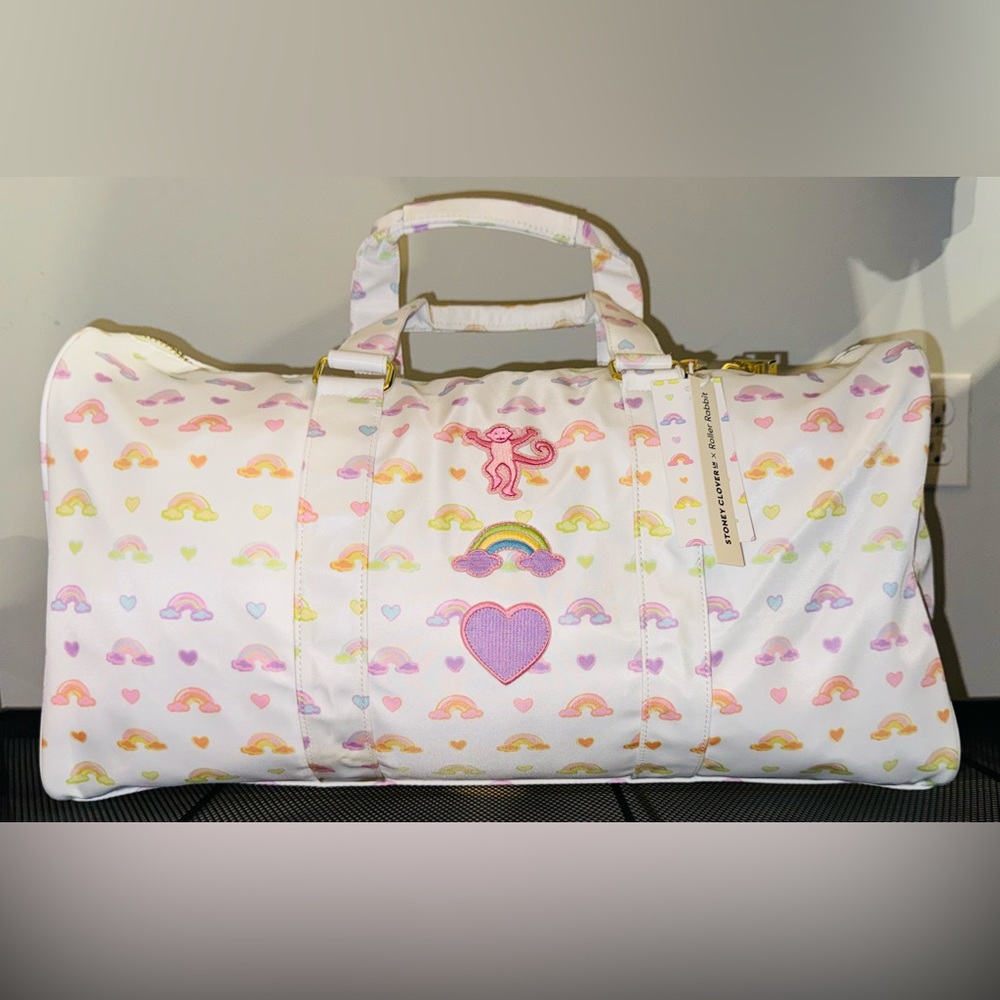 Roller Rabbit X Stoney Clover Lane Chasing Rainbows Patched Duffle Bag LTD
